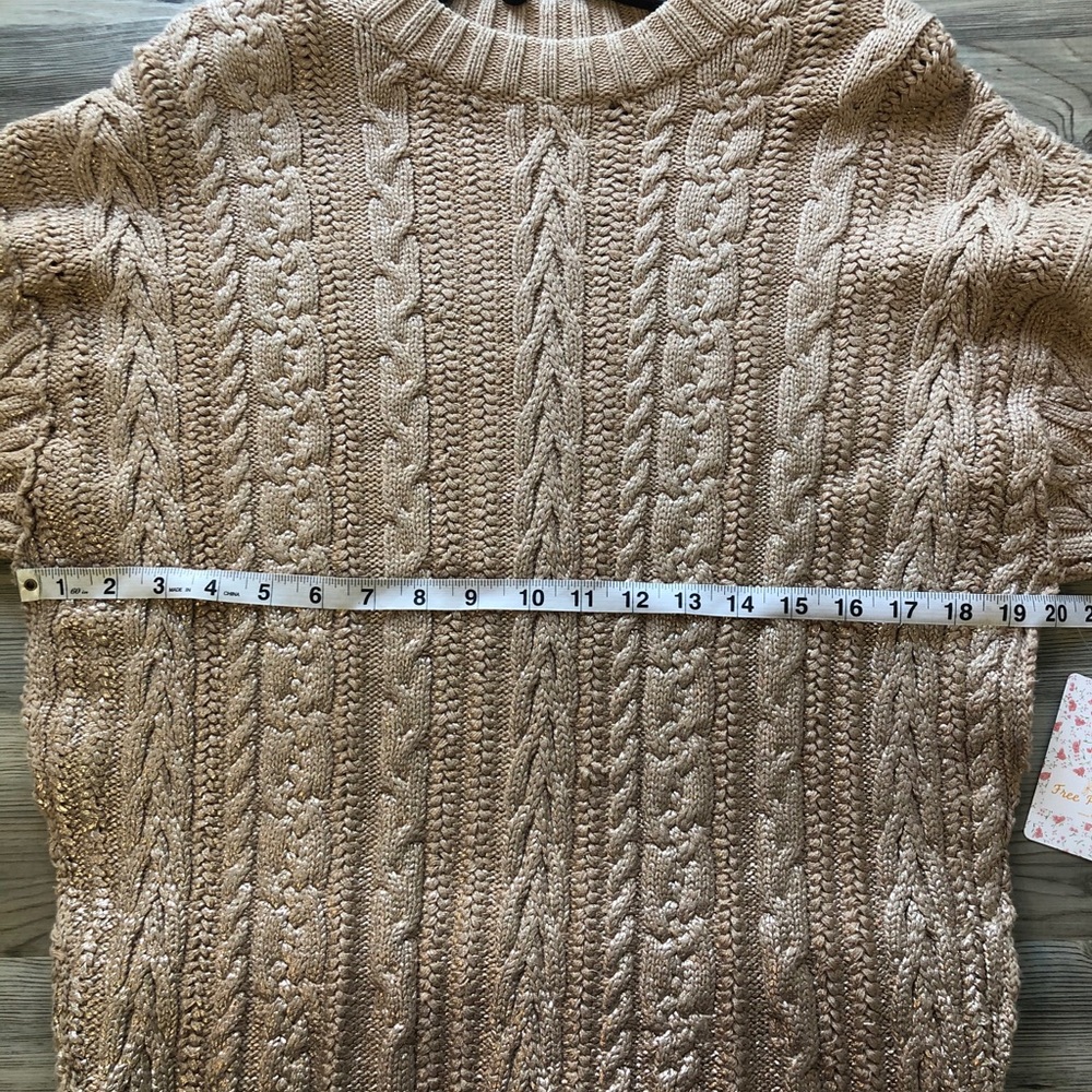 Free People Good As Gold Cable Knit Tunic Sweater - Picture 8 of 8